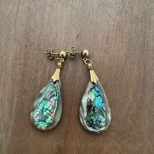 Elegant Gold and Iridescent Earrings